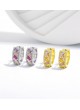 925 Sterling Silver with 18k Gold Plating, Sparkling Full Crystal and Multicolored Cubic Zirconia Earrings